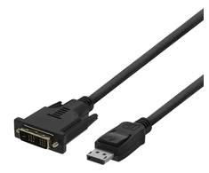 Kabelis DELTACO DisplayPort - DVI-D Single Link, 1080p 60Hz, 3m, juodas / DP-2030-K / 00110010