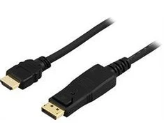 Kabelis DELTACO DisplayPort - HDMI su audio, Ultra HD 30Hz, 1m, juodas / DP-3010