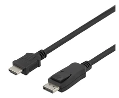 Kabelis DELTACO DisplayPort į HDMI, 4K UHD, 1m, juodas / DP-3010-K / R00110011