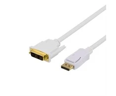 Kabelis DELTACO DisplayPort į DVI-D, Full HD 60Hz, 1.0m, baltas / DP-2011