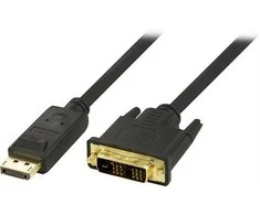 Kabelis DELTACO DisplayPort į DVI-D, Full HD 60Hz, 1m, juodas / DP-2010