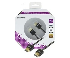 Kabelis DELTACO HDMI-HDMI, 2.0m, juodas / HDMI-1092-K
