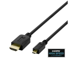 Kabelis DELTACO HDMI - micro HDMI, 4K UHD in 60Hz, 2m, juodas / HDMI-1023-K / 00100007