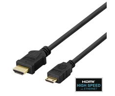 Kabelis DELTACO HDMI - mini HDMI, 4K UHD in 60Hz, 2m, juodas / HDMI-1026-K / 00100008