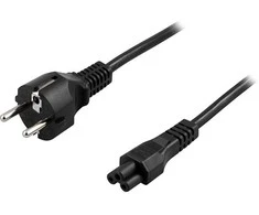 Kabelis DELTACO CEE 7/7 įIEC 60320 C5, max 250V / 2.5A, 2m, juodas / DEL-109N