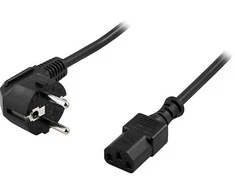 Kabelis DELTACO CEE 7/7 to straight IEC 60320 C13, max 250V / 10A, 0.5m, juodas / DEL-109-50