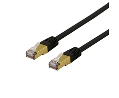 Kabelis DELTACO S/FTP Cat6a, delta certified, LSZH, 1m, juodas / SFTP-61SAH