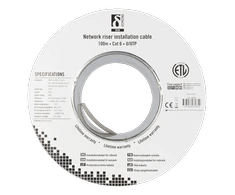 Kabelis DELTACO U/UTP Cat6, 100m, 250MHz, CMR, baltas / TP-48BR
