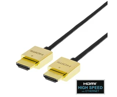 Kabelis DELTACO Itin plonas HDMI, 4K UHD, 2m, juodas/auksinis/ HDMI-1042-K / 00100011