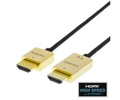 Kabelis DELTACO Itin plonas HDMI, 4K UHD, 3m, juodas/auksinis / HDMI-1043-K / 00100012