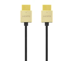 Kabelis DELTACO Itin plonas HDMI, 4K UHD, 2m, juodas/auksinis/ HDMI-1042-K / 00100011