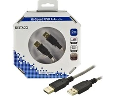 Kabelis DELTACO USB 2.0 "A-A", 2.0m, baltas-juodas / USB2-8-K