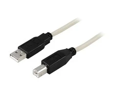 MicroConnect Kabelis DELTACO USB 2.0 "A-B", 1.0m, baltas-juodas / USB-210
