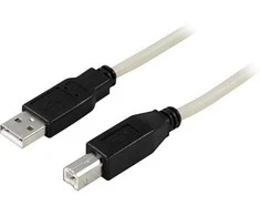 Kabelis DELTACO USB 2.0 "A-B", 5.0m, baltas-juodas / USB-250