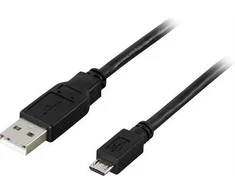 Kabelis DELTACO USB 2.0 "A-micro B", 1.0m, juodas / USB-301S