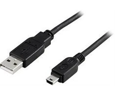 Kabelis DELTACO USB 2.0 "A-mini B", 1.0m, juodas / USB-24S