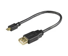 Goobay Kabelis DELTACO USB 2.0 "micro B-AF" OTG, 0.2m, juodas / USB-73-K