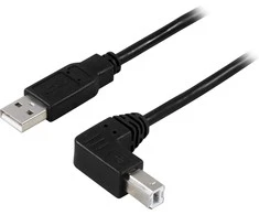 Kabelis DELTACO USB 2.0, Type A male - Type B male, 1 m, juodas / USB-210SA