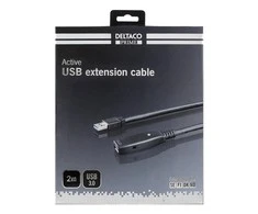 Kabelis DELTACO USB 3.0, 2m, juodas / USB3-1000