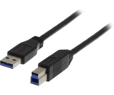 Kabelis DELTACO USB 3.0, Type A and - Type B and, 2m, juodas / USB3-120S