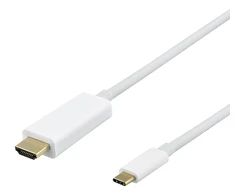 USB-C - HDMI kabelis DELTACO 4K UHD, paauksuotos jungtys, 3m, baltas / USBC-HDMI1031-K / 00140024
