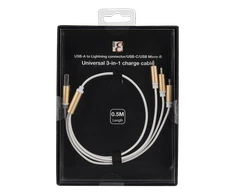 Bikuvalt Kabelis EPZI USB-C, apšvietimas, micro USB, 0.5m, baltas / USB-MULTI05