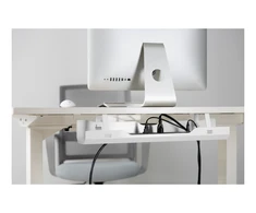 Kabelių valdymo kanalas po stalu DELTACO OFFICE atviras dizainas, 600 x 135 x 108 mm, baltas / DELO-0209
