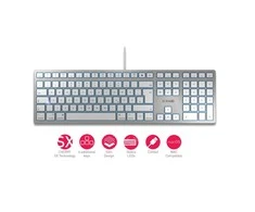 Klaviatūra Cherry KC 6000 SLIM FOR MAC, US, sidabrinė / TB-661-US
