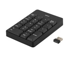 Klaviatūra DELTACO USB bevielė, skaičių, juoda / TB-144