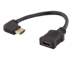 Lankstus HDMI adapteris, 0,2 m, kairinis kampas, HDMI M / F, UHD DELTACO juodas / HDMI-21C