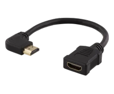 Lankstus HDMI adapteris, 0,2 m, kampinis, HDMI M / F, UHD DELTACO juoda / HDMI-21D