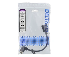Lankstus HDMI adapteris, 0,2 m, kampinis, HDMI M / F, UHD DELTACO juoda / HDMI-21D