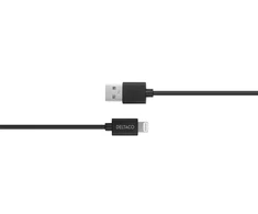 Lightning kabelis DELTACO USB-A -Lightning, 1m, Apple C189 chipset, MFi, FSC ženklinta pakuotė, juodas / IPLH-411