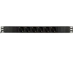 Maitinimo panelė 19 Deltaco, 3m, 6xCEE 7/4 jacks , 1xCEE 7/7 juoda / GT-8628
