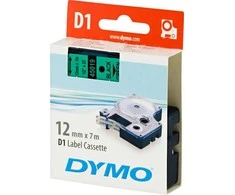 Juostelė DYMO D1 12mm x 7m, vinilinė, juoda ant žalio / S0720590 45019