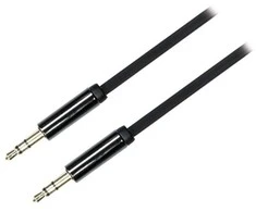 Mob. telefono kabelis DELTACO garso, 3.5mm-3.5mm, 1.0m, juodas lankstus / AUD-101