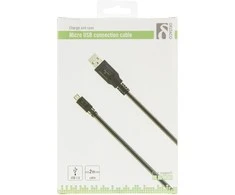 Mob. telefono kabelis DELTACO USB 2.0 "A-micro B", 2.0m, juodas / MICRO-103