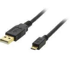 Mob. telefono kabelis DELTACO USB 2.0 "A-micro B", 2.0m, juodas / MICRO-103