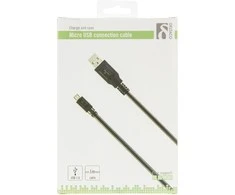 Mob. telefono kabelis DELTACO USB 2.0 "A-micro B", 1.0m, juodas / MICRO-101