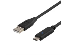 Mob. telefono kabelis DELTACO USB 2.0 "C-A", 1.0m, juodas / USBC-1004