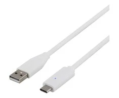 Mob. telefono kabelis DELTACO USB 2.0 "C-A", 1.5M, baltas / USBC-1010
