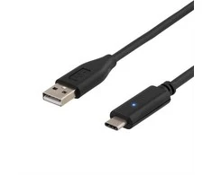 Bikuvalt Mob. telefono kabelis DELTACO USB 2.0 "C-A", 0.5m, juodas / USBC-1003