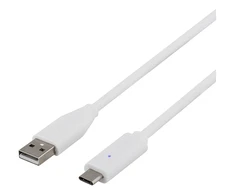Mob. telefono kabelis DELTACO USB 2.0 "C-A", 1.5M, baltas / USBC-1010