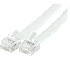 Modulinis kabelis DELTACO RJ12/6C, 2m, baltas / DEL-159