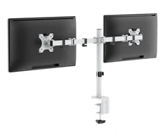 Dviejų monitorių stalinis laikiklis DELTACO GAMING WA86, 13"-32" ekranams, VESA 75x75/100x100, baltas / GAM-040-W