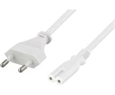 Neįžemintas maitinimo kabelis DELTACO CEE 7/16 į IEC 60320 C7, 5m, max 250V/2.5A, baltas / DEL-109JN