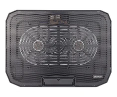 Nešiojamo kompiuterio aušintuvas DELTACO 15.6", 2x120mm, LED šviesos, juodas / LTC-100