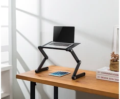 Nešiojamojo kompiuterio stovas DELTACO OFFICE mobilus, reguliuojamo aukščio, juodas / DELO-0305