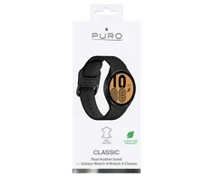 Išmaniojo laikrodžio Samsung Galaxy Watch 4/4 Classic odinis dirželis, Juodos spalvos
