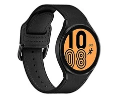 Išmaniojo laikrodžio Samsung Galaxy Watch 4/4 Classic odinis dirželis, Juodos spalvos